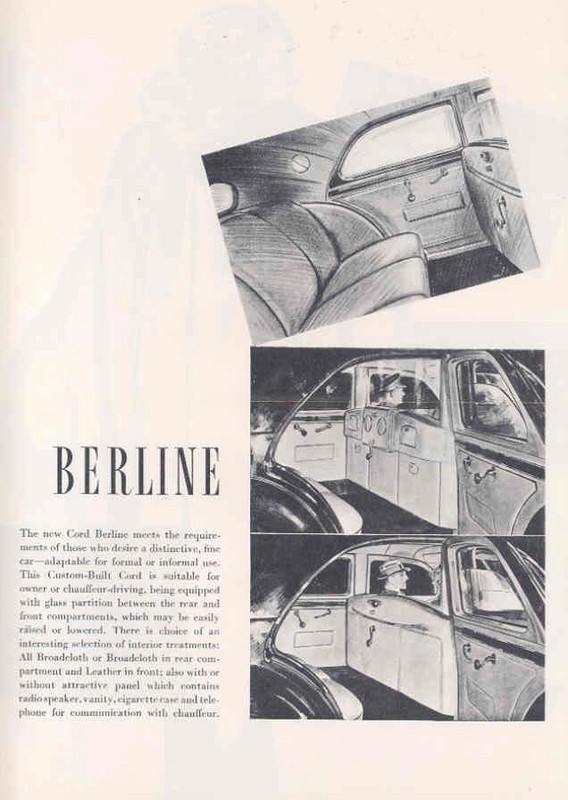 1937 Cord Custom Berline Brochure Page 2